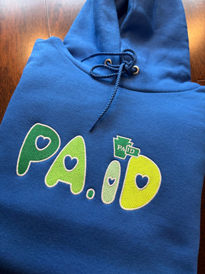 PAid | ROYAL BLUE/ GREEN Love PA Embroidery Hoodie