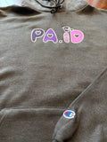 PAid | CHARCOAL GREY/ PURPLE Love PA Embroidery Hoodie