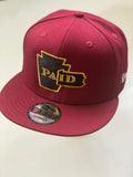 PAid Burgundy - Black/Metallic Gold New Era 9 Fifty Snapback