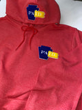 Scarlet Heather PAid | Chenille Patch Hoodie