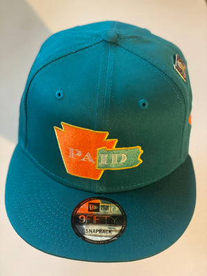 PAid TEAL/Orange New Era 9 Fifty Snapback 