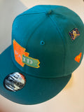 PAid TEAL/Orange New Era 9 Fifty Snapback 