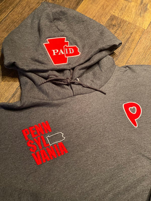 PAid | CHARCOAL-FIRE  Love PA Embroidery Hoodie