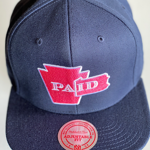 PAid Navy Blue / Pink Mitchell and Ness Snapback