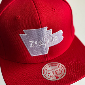 PAid Red / White Mitchell and Ness Snapback