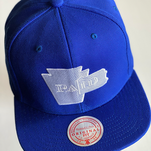 PAid Royal Blue/White Mitchell and Ness SnapBack